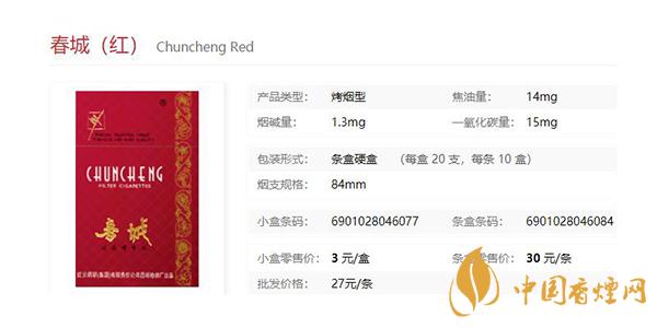 2021春城紅香煙價(jià)格一覽 春城紅香煙多少錢(qián)一包  